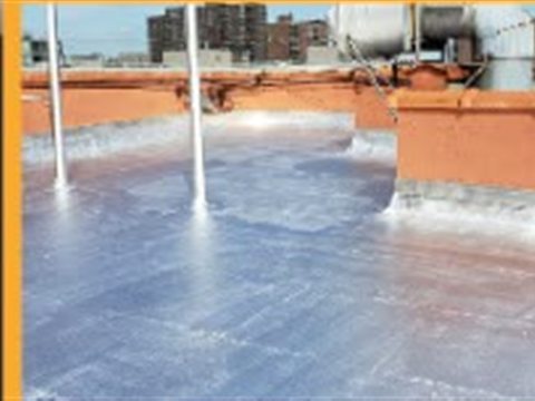 Flat roof waterproof coating applied by Tekno Construction